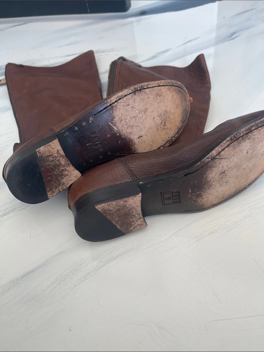 Frye Brown Leather Knee-High Boots